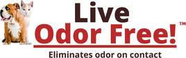 Live Odor Free!® Pets, Home, and Auto logo
